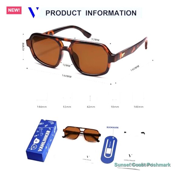 Polarized Retro Aviator Sunglasses Oversized Square Frame main image 7